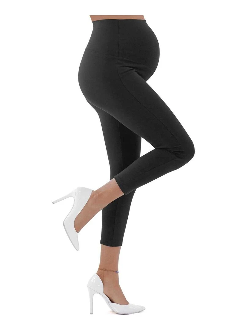 Legging de grossesse été en coton respirant 7/8 Noir Noir