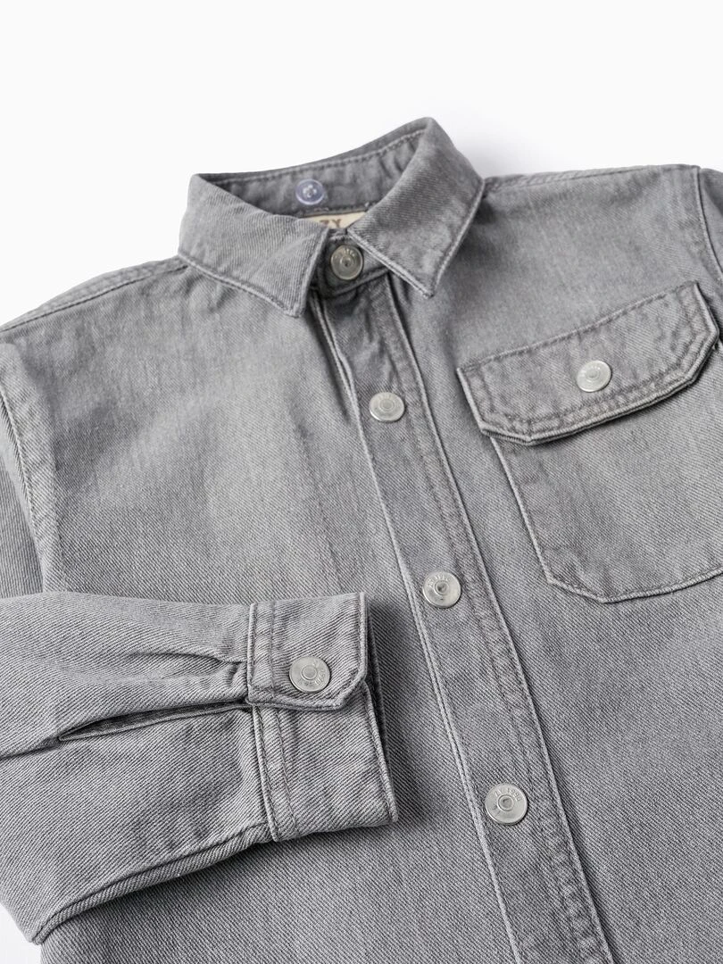 Veste en Jean avec Capuche Amovible pour Garçon manches longues   Vert