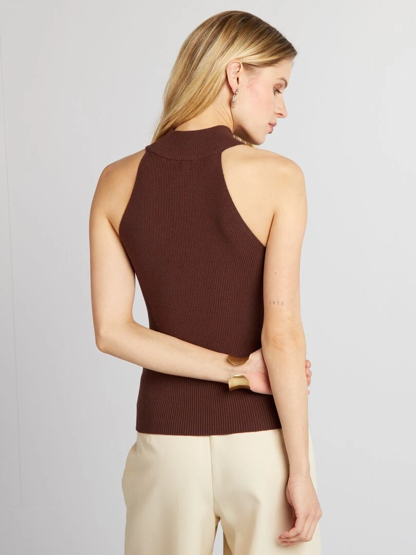 Pull sans manches   Marron