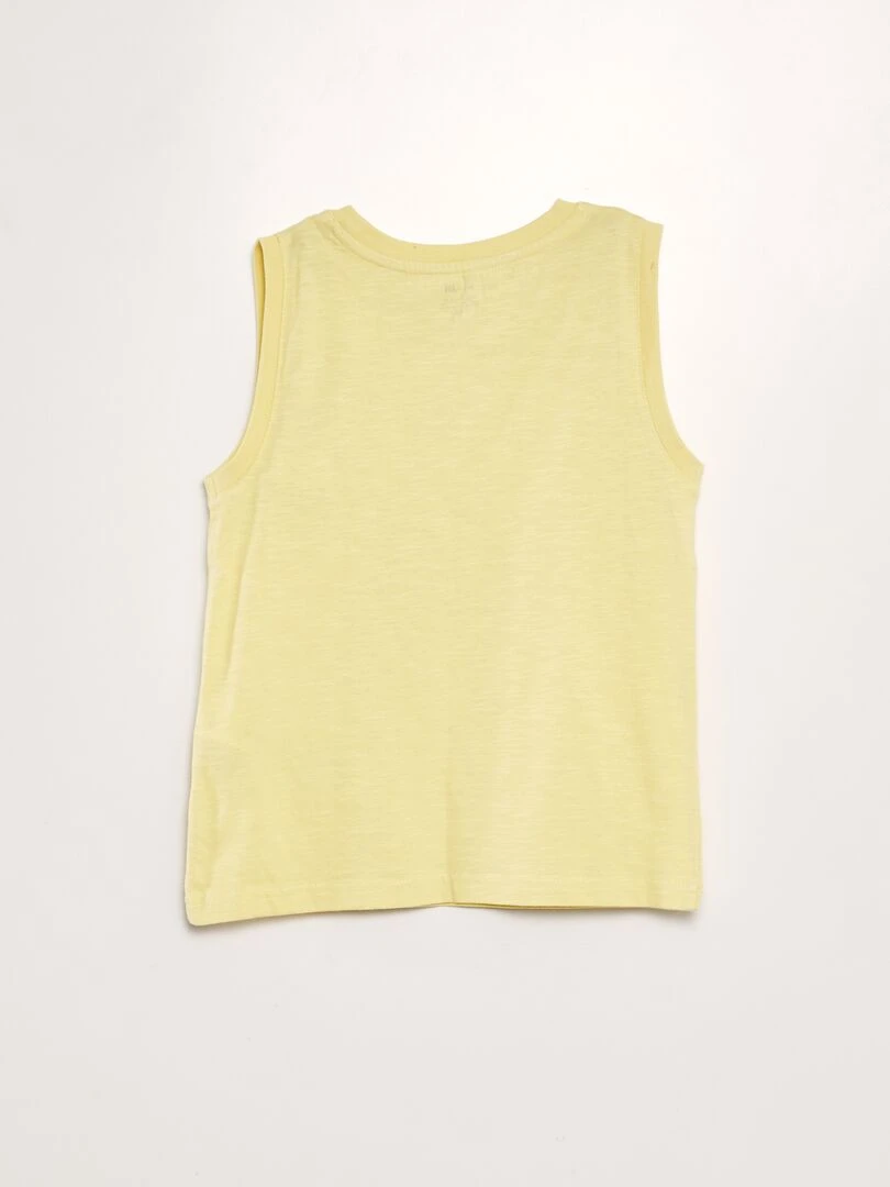 Débardeur chiné avec imprimé   Jaune
