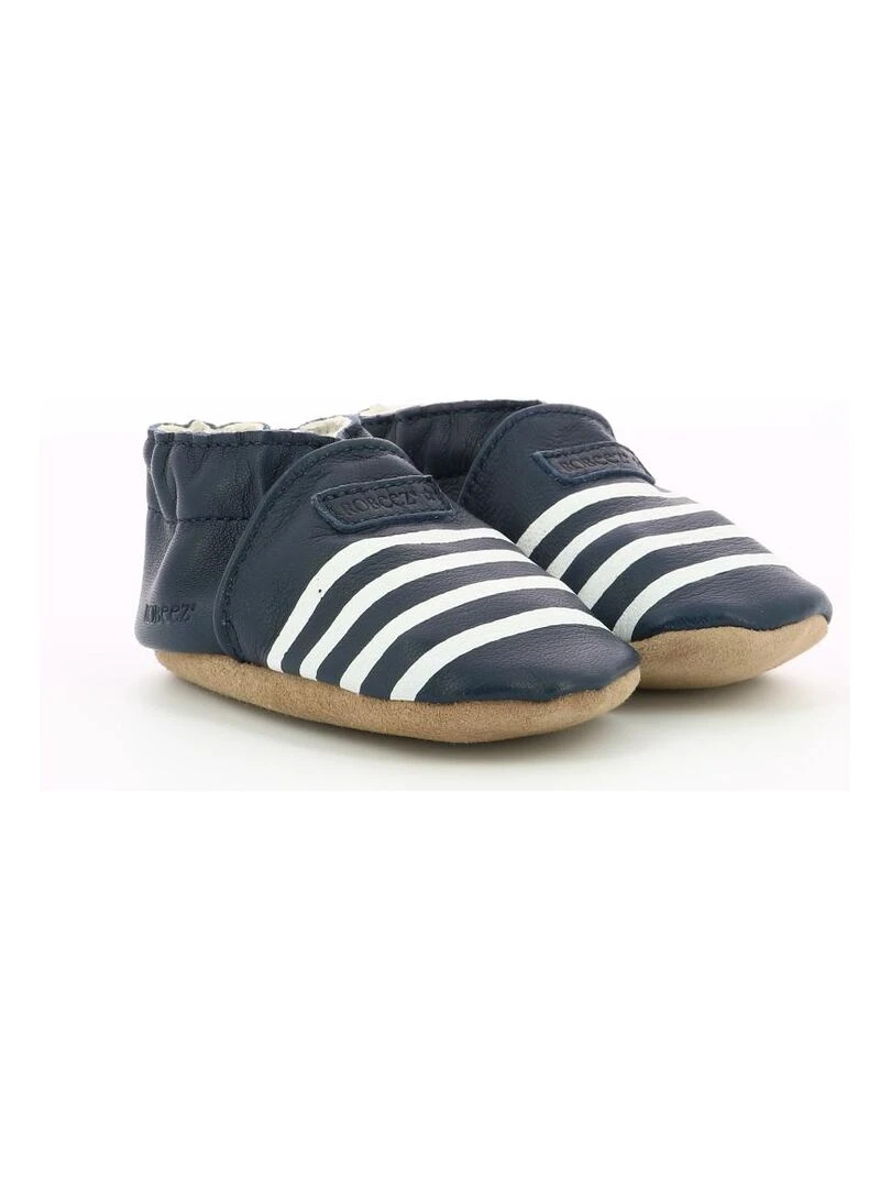Chaussons Cuir Smart Sailor Bleu marine
