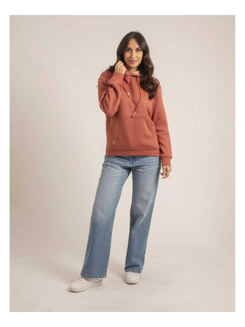 Sweatshirt capuche YZIA   Rouge brique