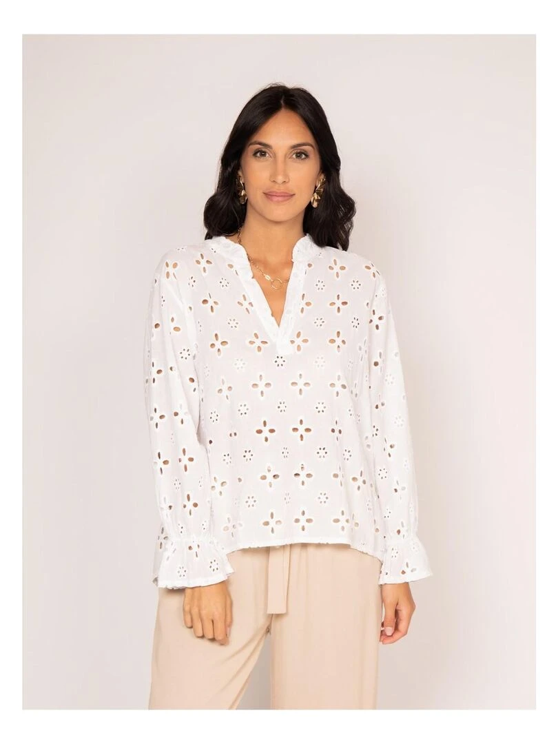 Blouse broderies anglaises FARNELL Blanc