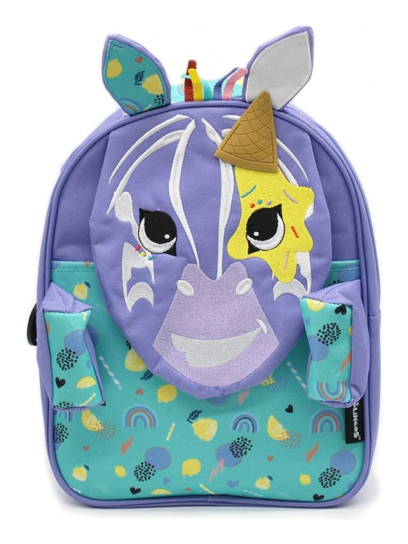 Sac à dos enfant Kiprokos le zèbre Violet