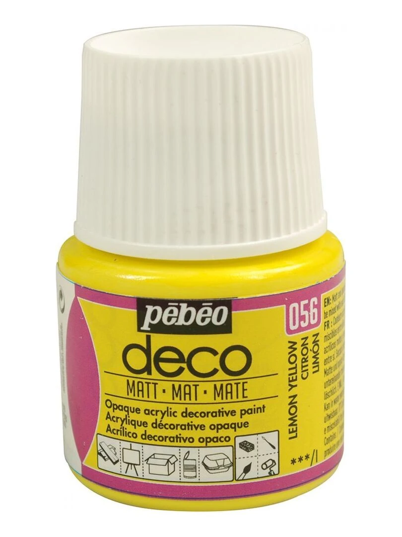Peinture acrylique opaque mate   Jaune citron   45 ml   N/A