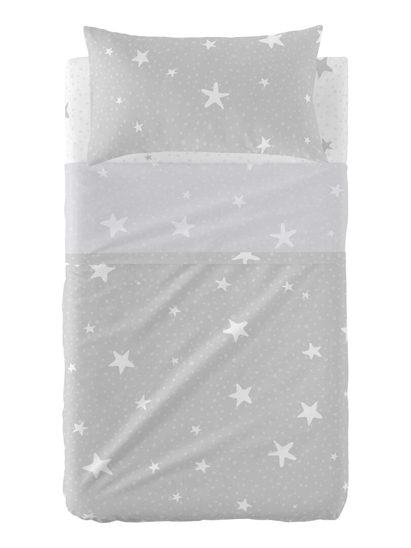 Parure de lit 2 pièces Little star Berceau "Happyfriday"   Gris