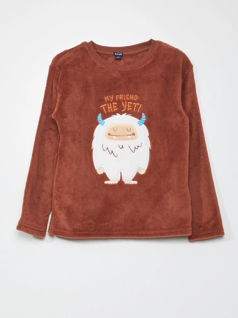 Ensemble pyjama t shirt + pantalon   2 pièces   Marron/beige