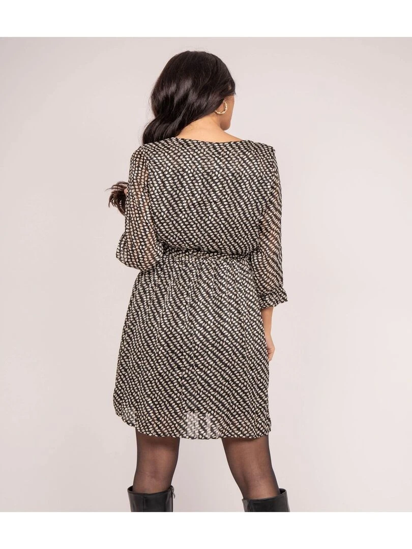 Robe courte motifs IBURN Noir