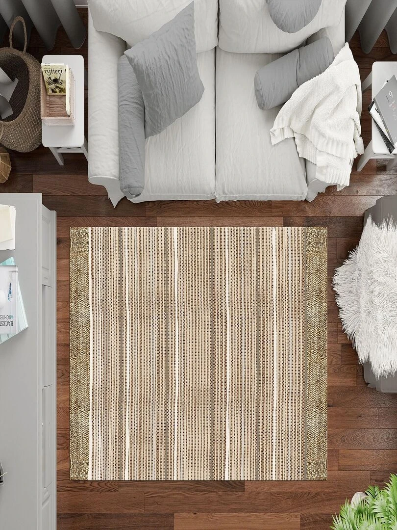 Tapis BAHAR Beige/Blanc   Blanc Beige
