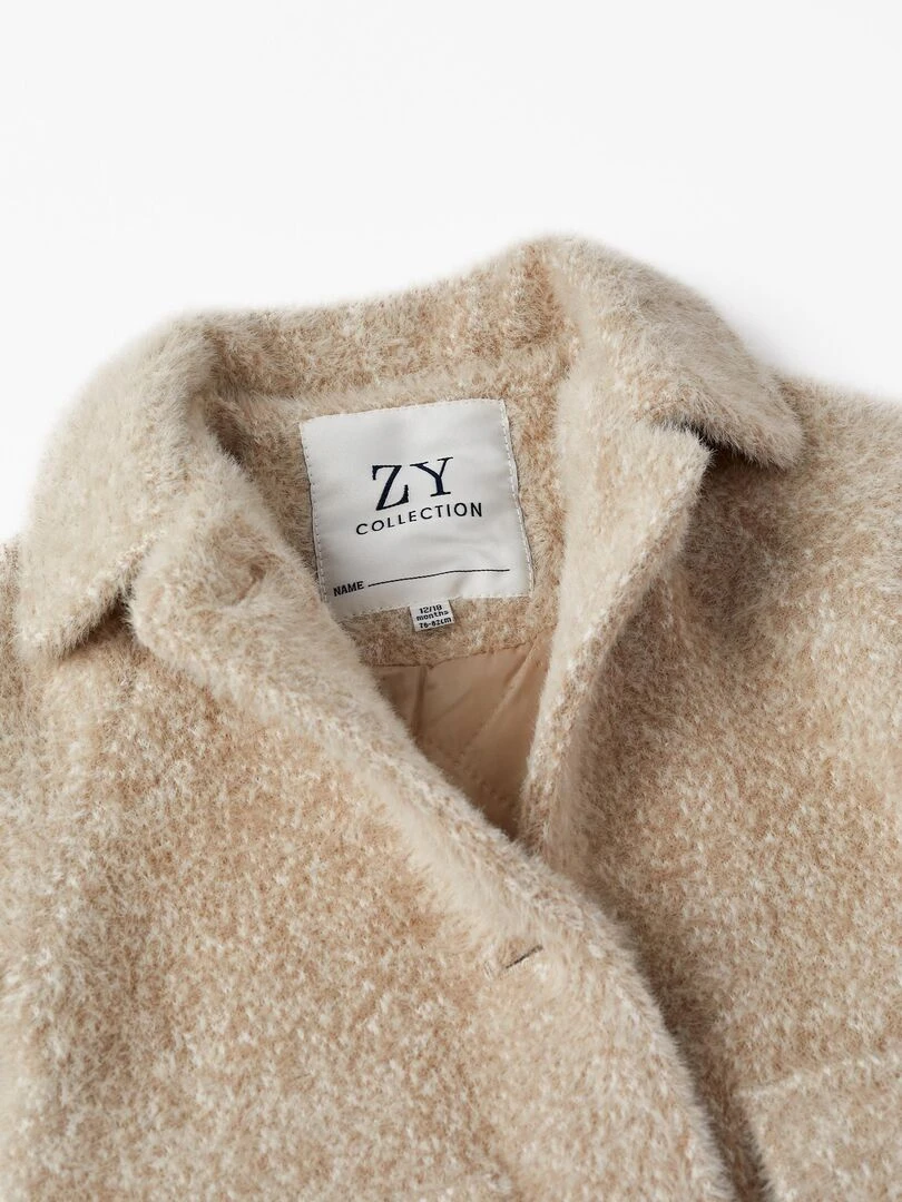 Manteau en fourrure avec poches pour bébé fille   LITERATURE CLUB   Beige clair