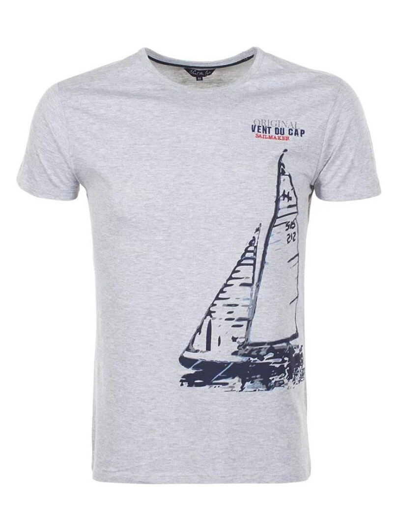 T shirt manches courtes homme CADRIO VENT DU CAP Gris