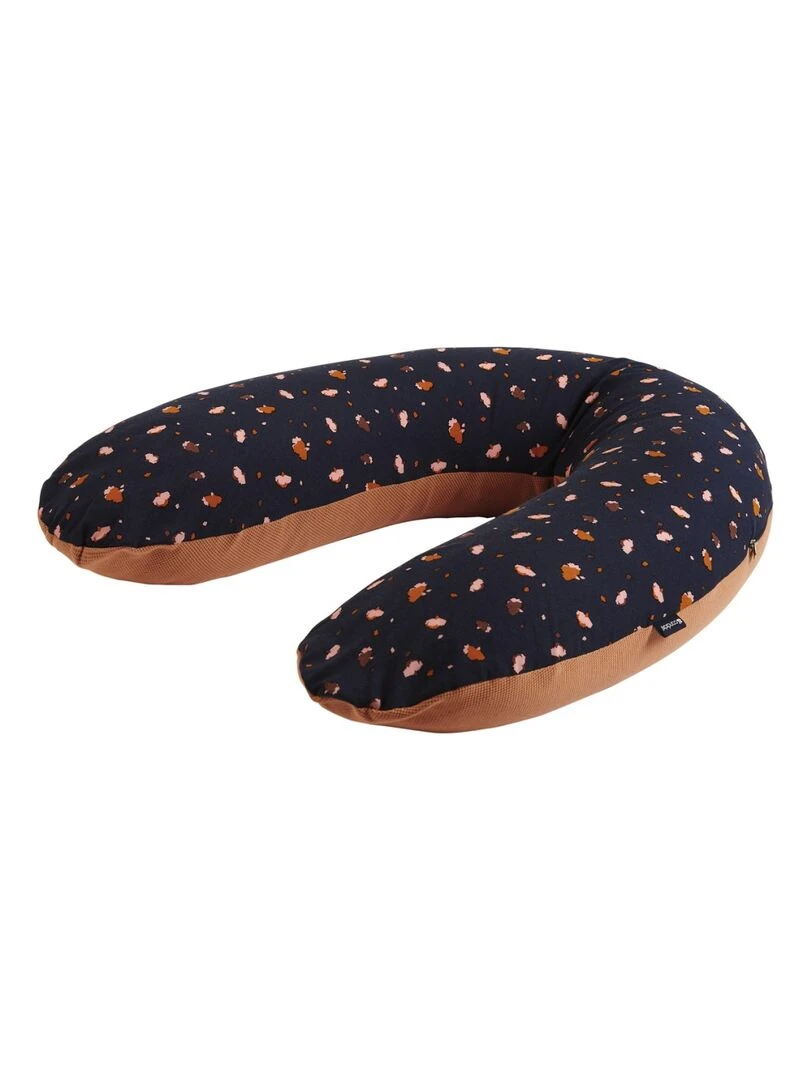 Candide Coussin de maternité et d'allaitement jersey fleurs/cassonade Bleu Marron