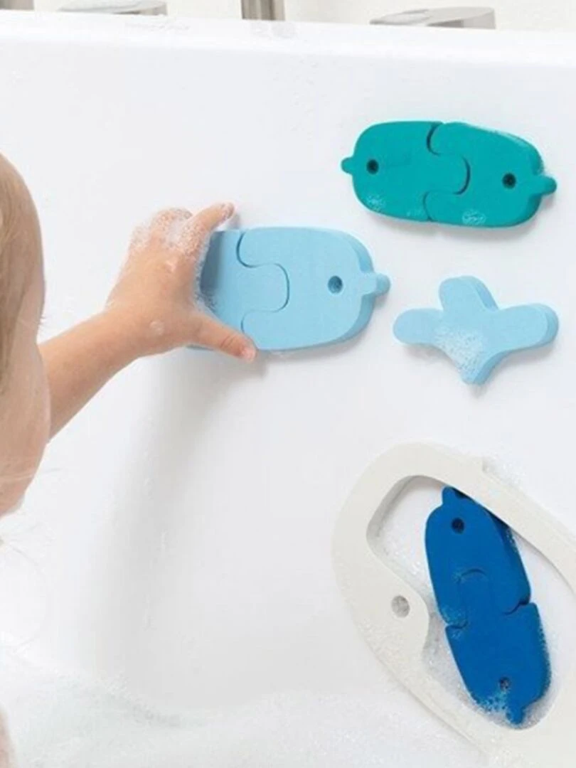 Puzzle de bain Baleine   Bleu
