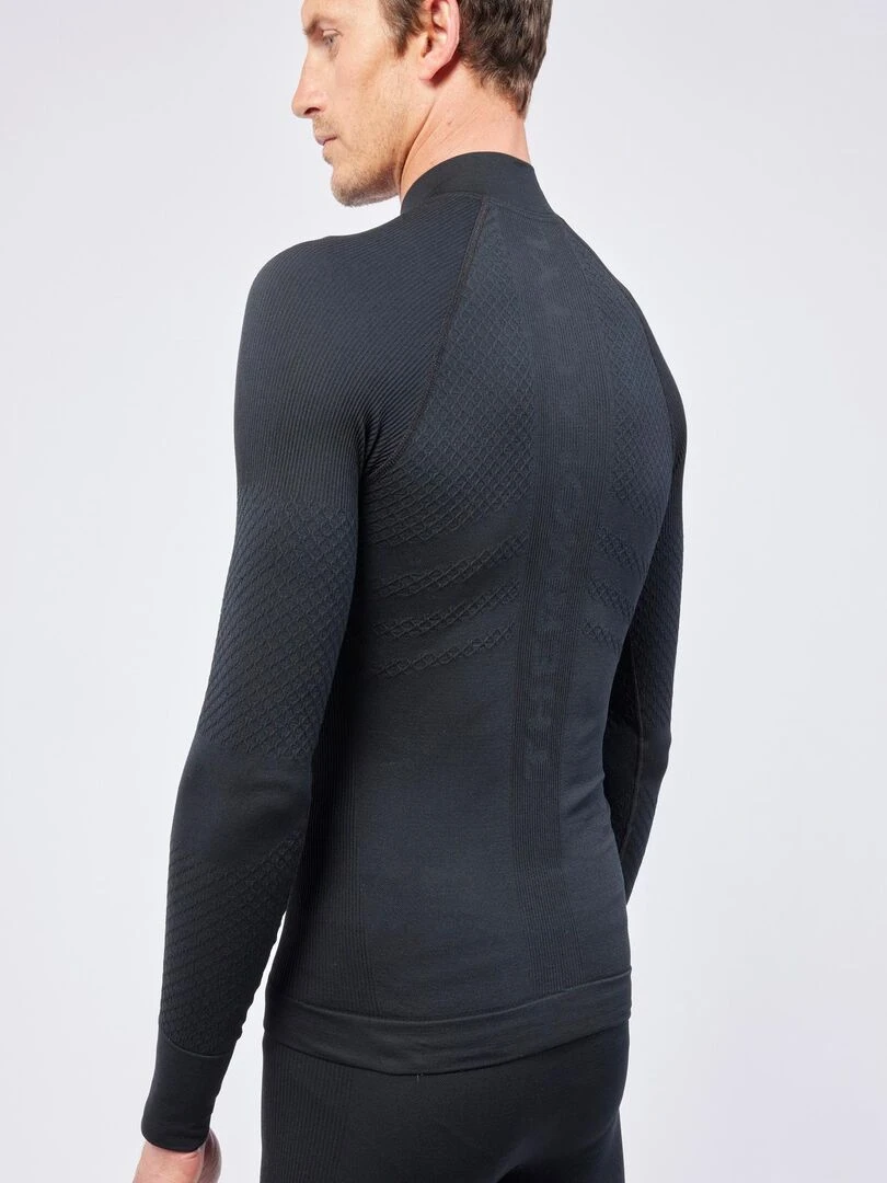 T shirt col zippé Energy 3 Thermolactyl homme   DamartSport   Noir