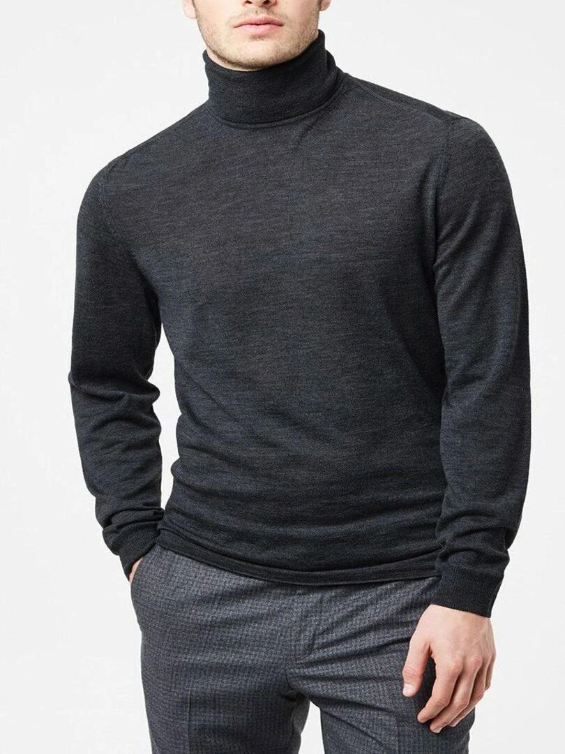 Pull col roulé Kebello gris anthracite