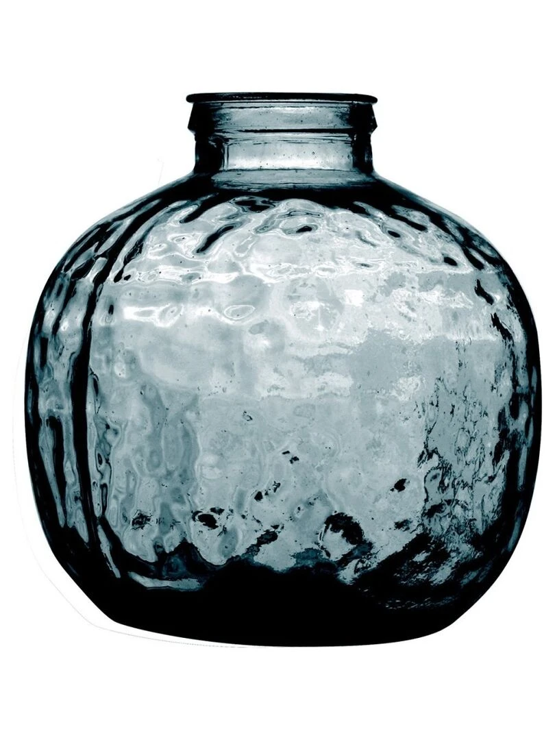Vase Louise verre recyclé bleu 9L D25 H30 Bleu