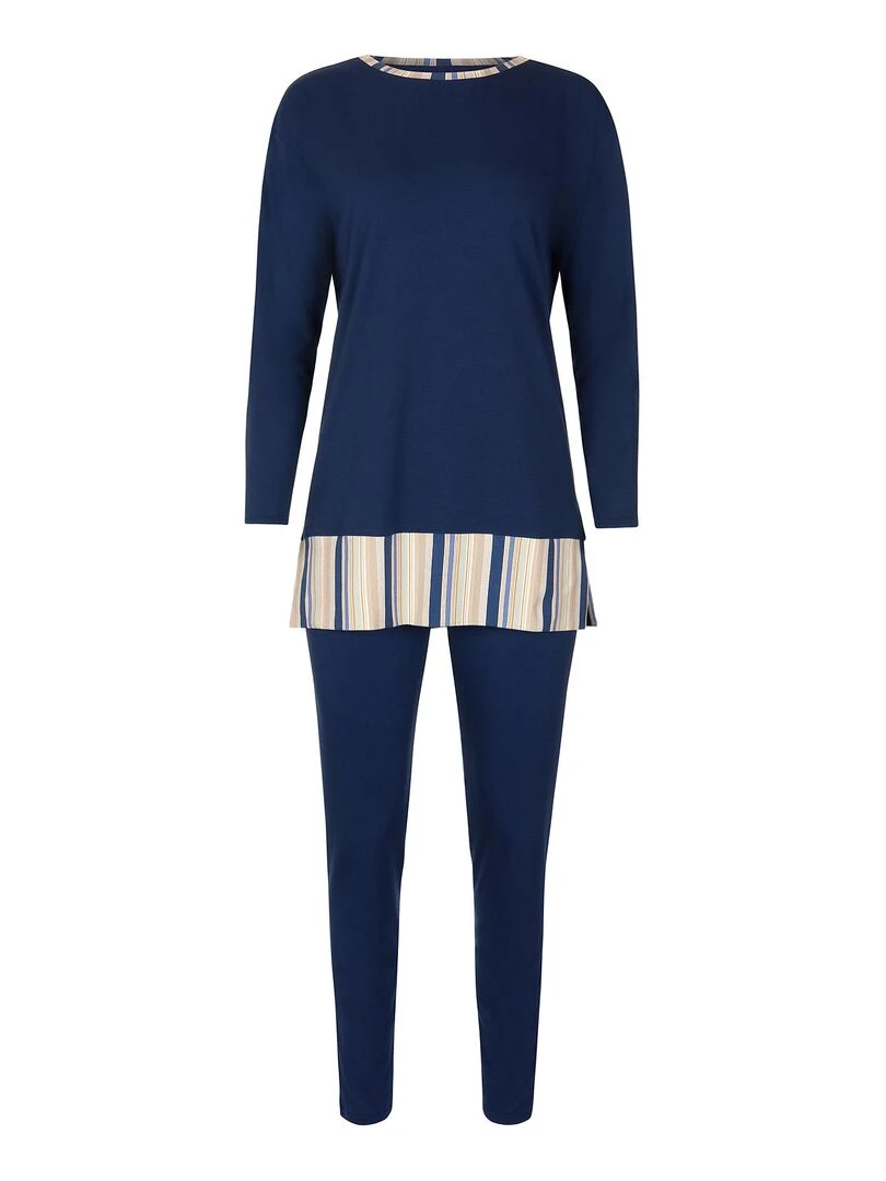 Pyjama leggings tunique manches longues Maxine   Bleu