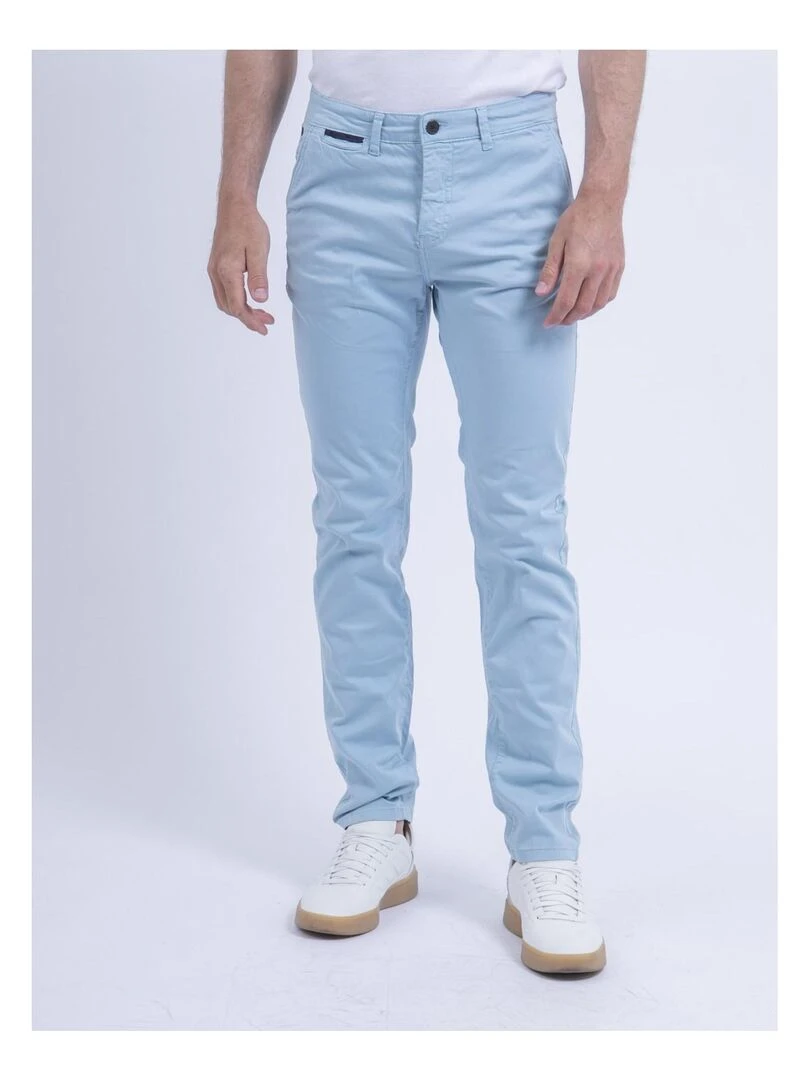 Pantalon chino coupe ajustée CARLTARO Bleu ciel