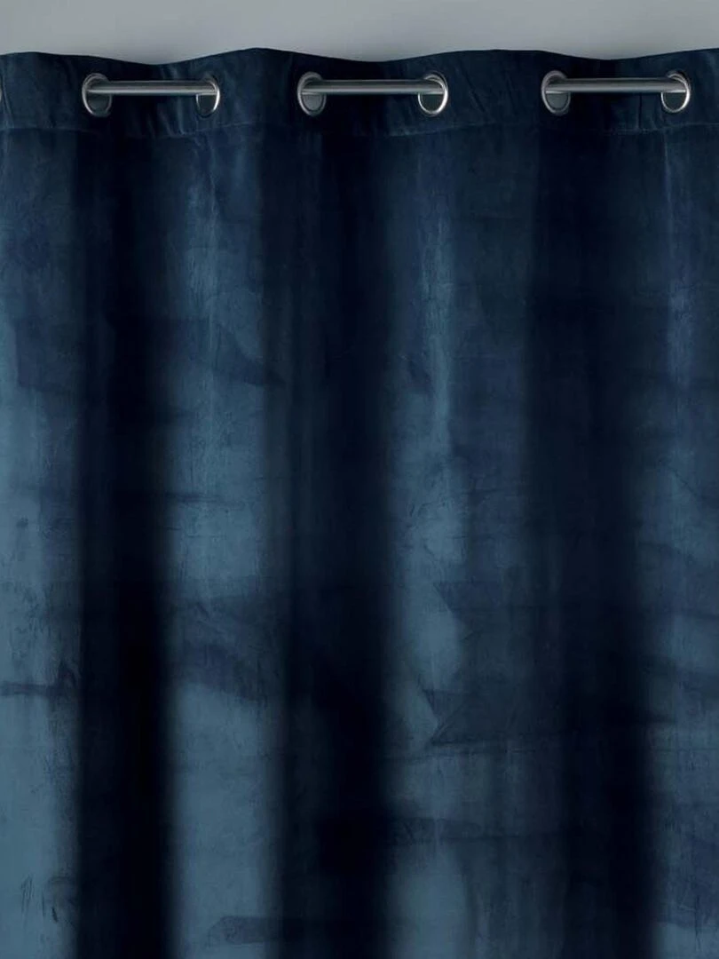 Rideau tamisant en velours ras   Bleu marine