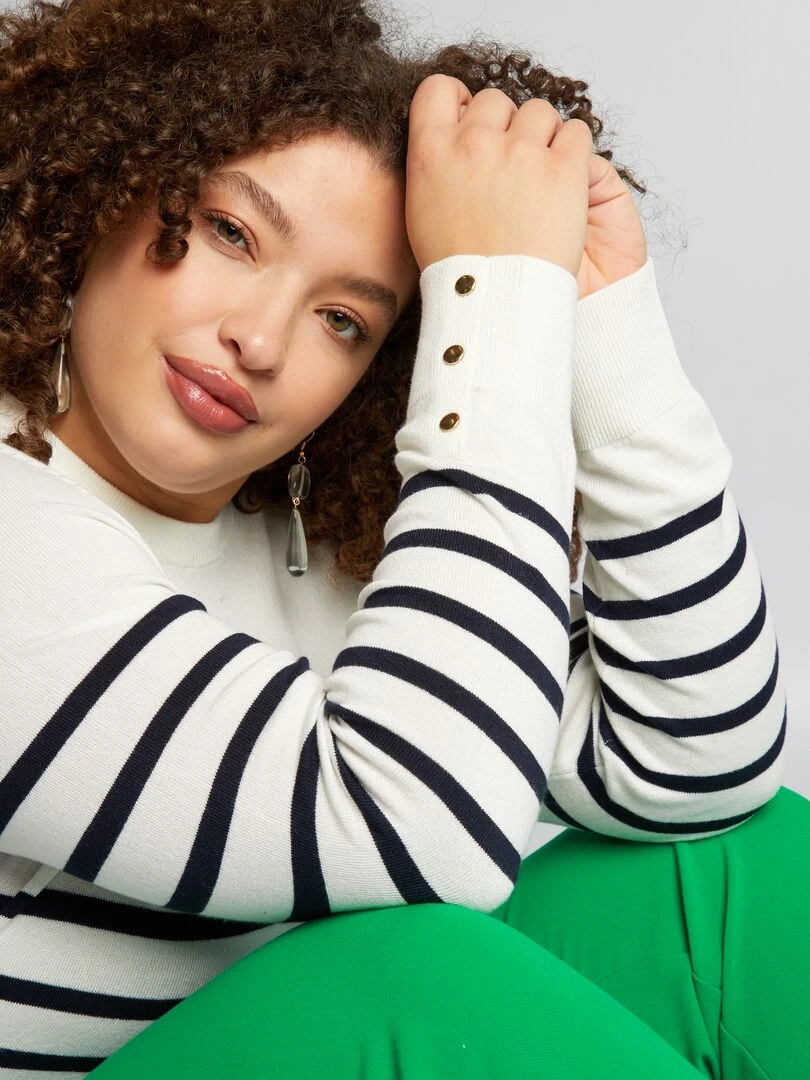 Pull en maille douce ultra stretch   Blanc