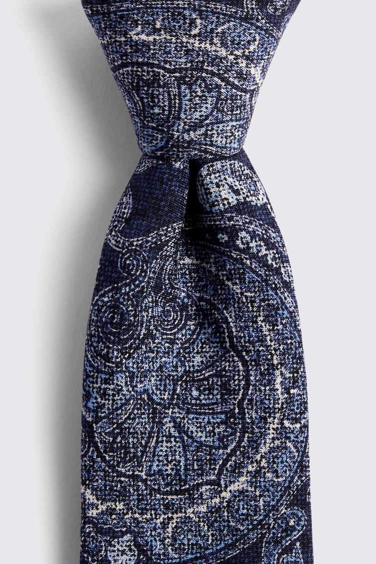 Bottinelli Navy Silk Paisley Tie Buy Online at Moss