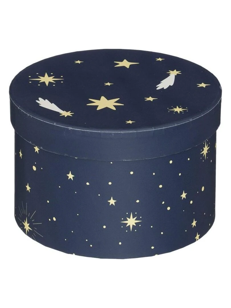 Lot de 3 boites rondes Espace   Bleu