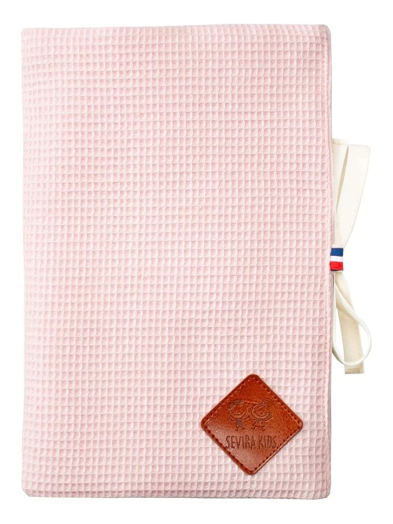 Protège carnet de santé en Nid d'abeille Rose