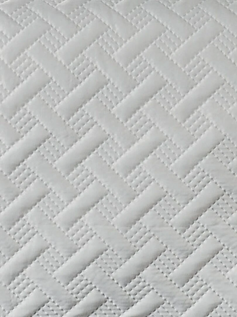 Jeté de lit aux formes géométriques surpiquées   Ecru