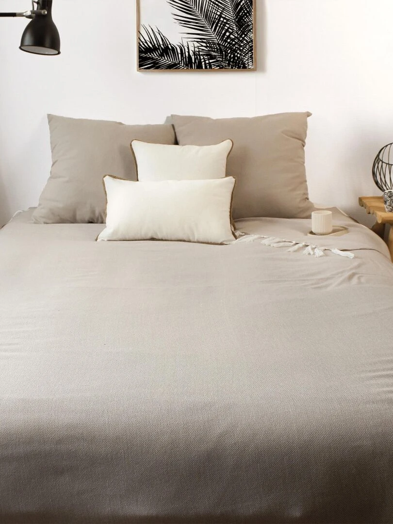 Couverture en jacquard   Beige