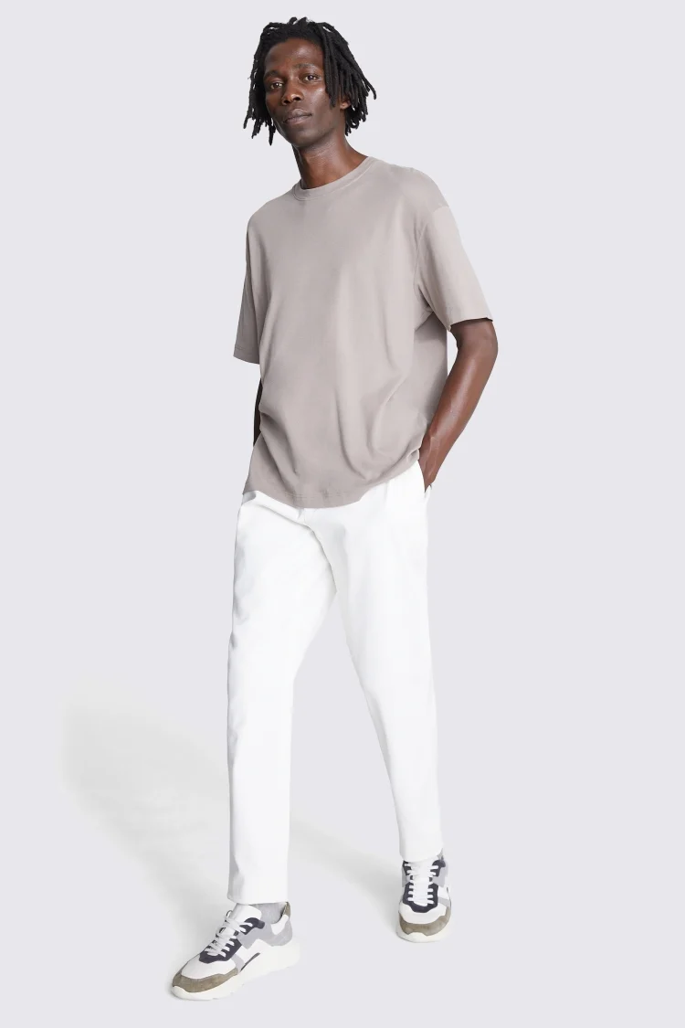 Latte Mercerised Crew Neck T-Shirt   Buy Online at Moss
