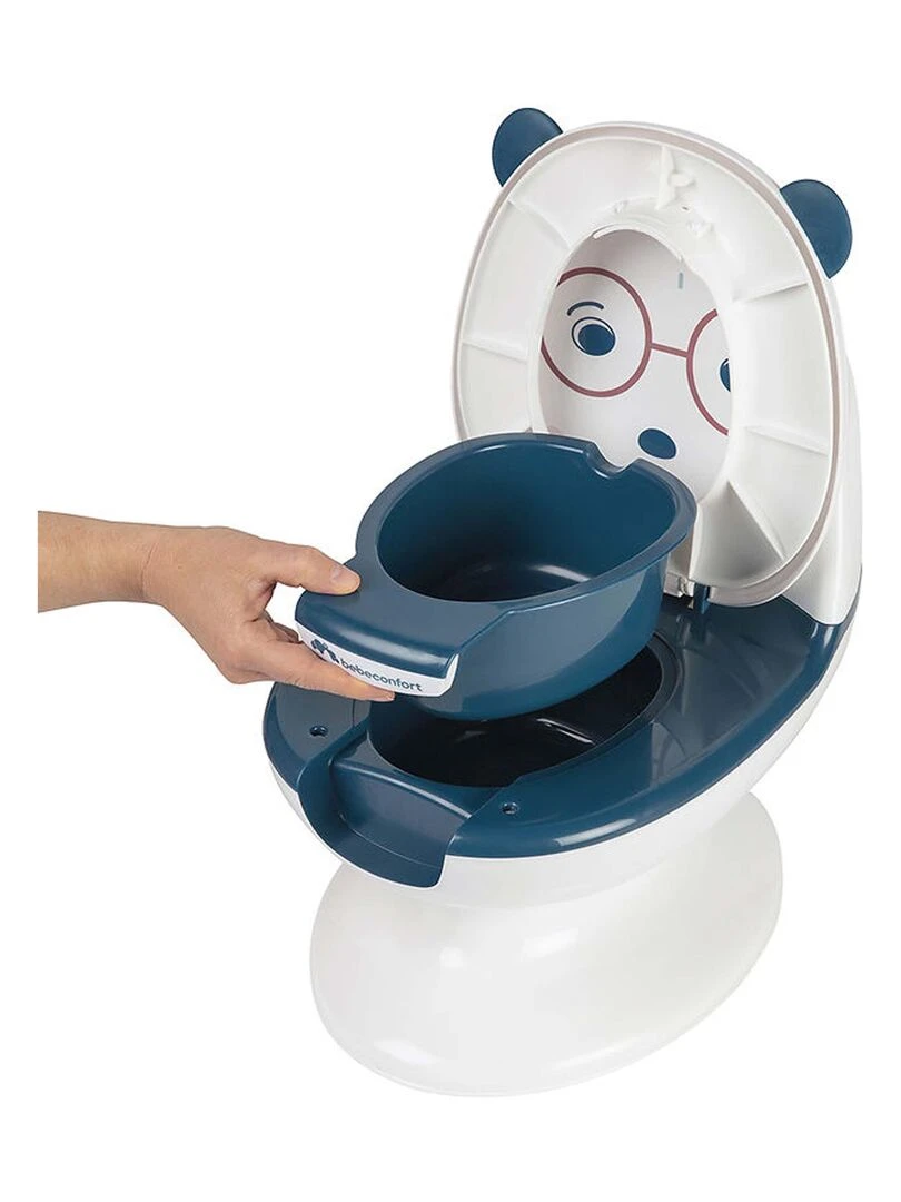 Bebeconfort Mini toilette Panda  Pot avec bruit de chasse d'eau   Blanc Bleu