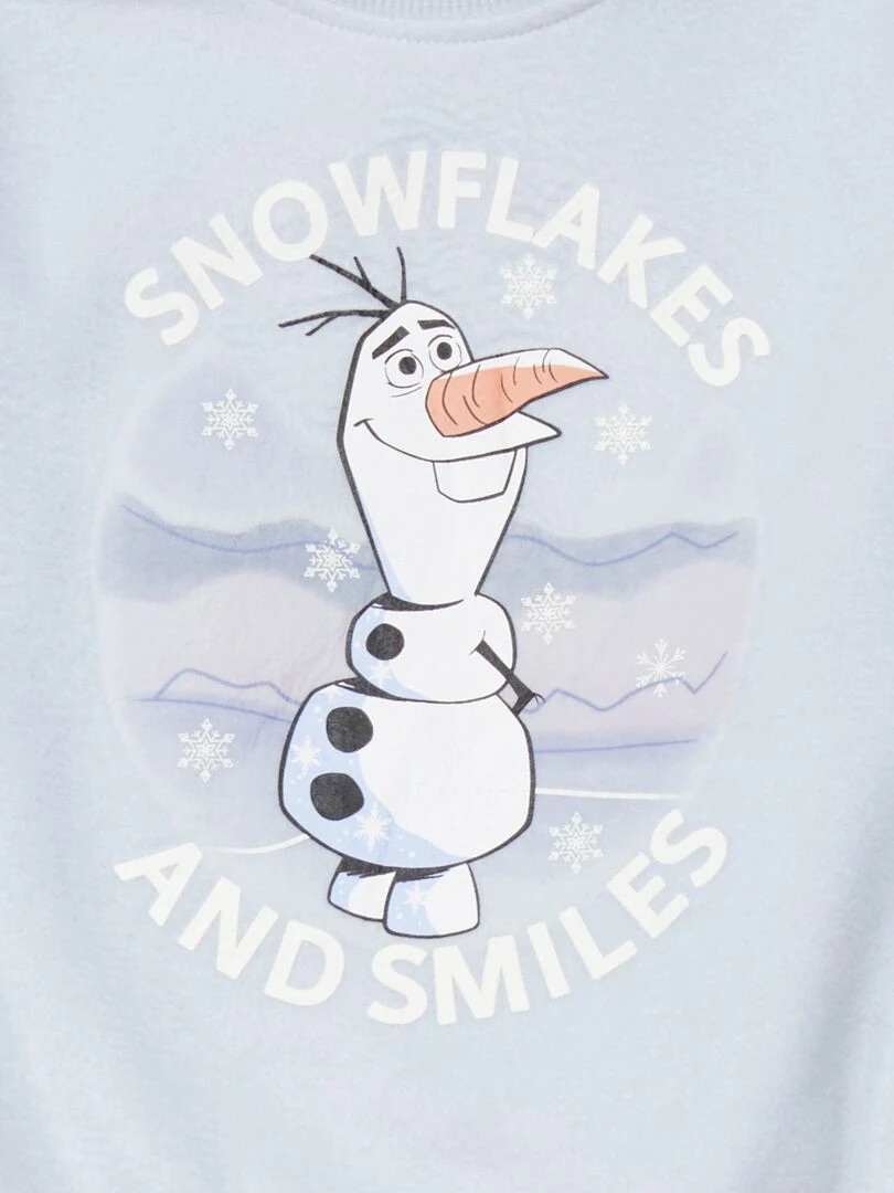 Pyjama long imprimé 'Olaf' 2 pièces Bleu ciel