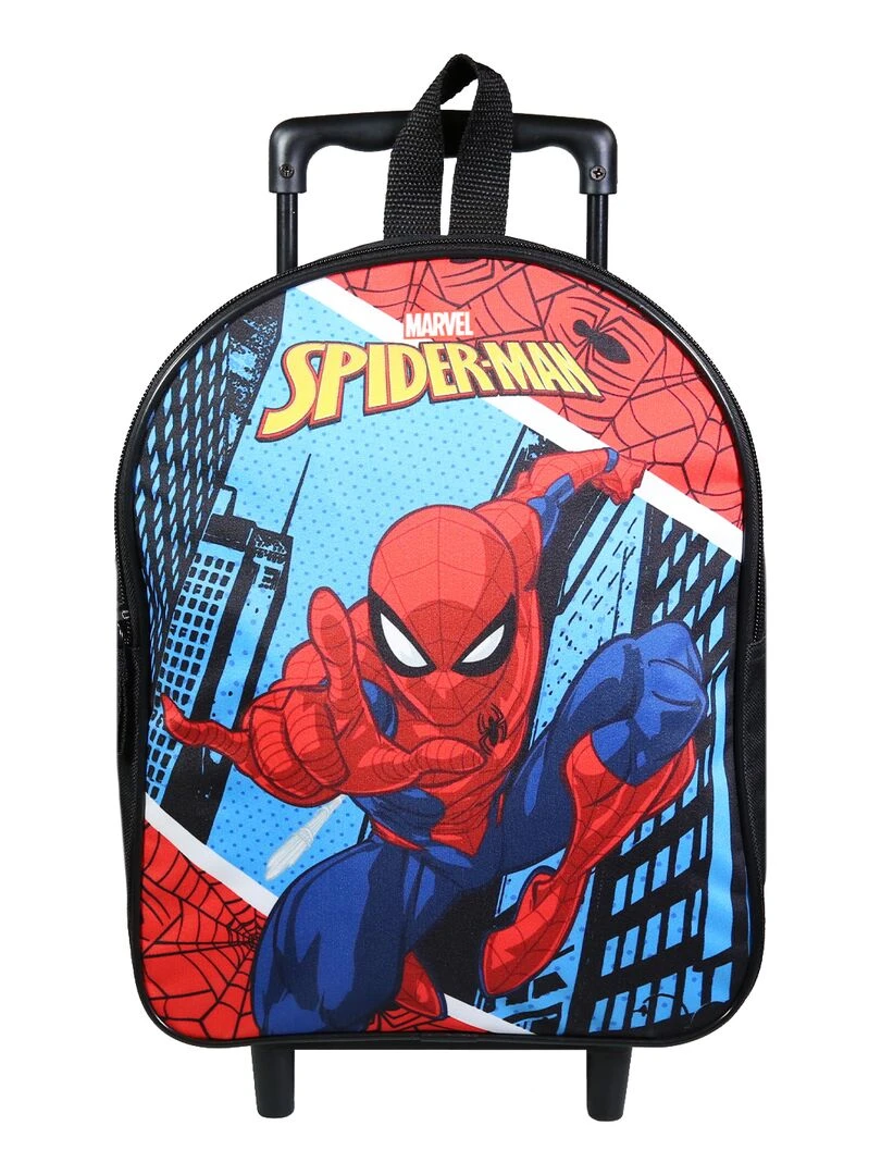 BAGTROTTER Sac à dos à roulettes 31 cm maternelle Spider Man Bleu Skyscrapers Bleu