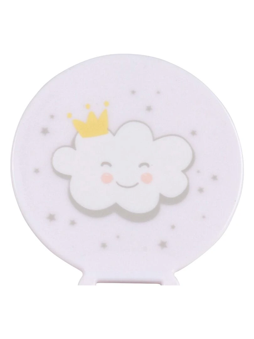 Attache sucette nuage avec fixation par clip Blanc cassé