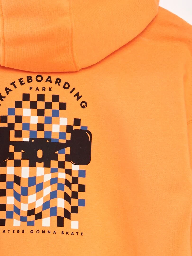 Sweat à capuche animé   Orange
