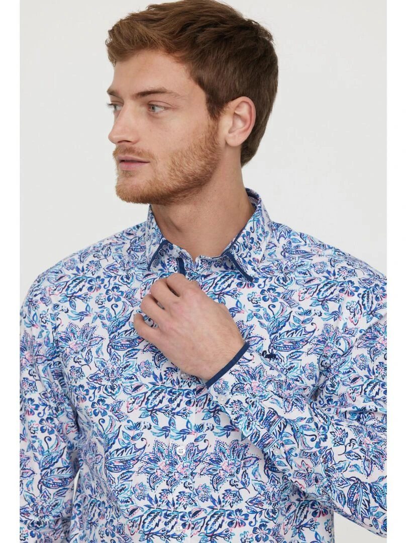 Lee Cooper   Chemise manches longues coton slim DIMIX   Blanc