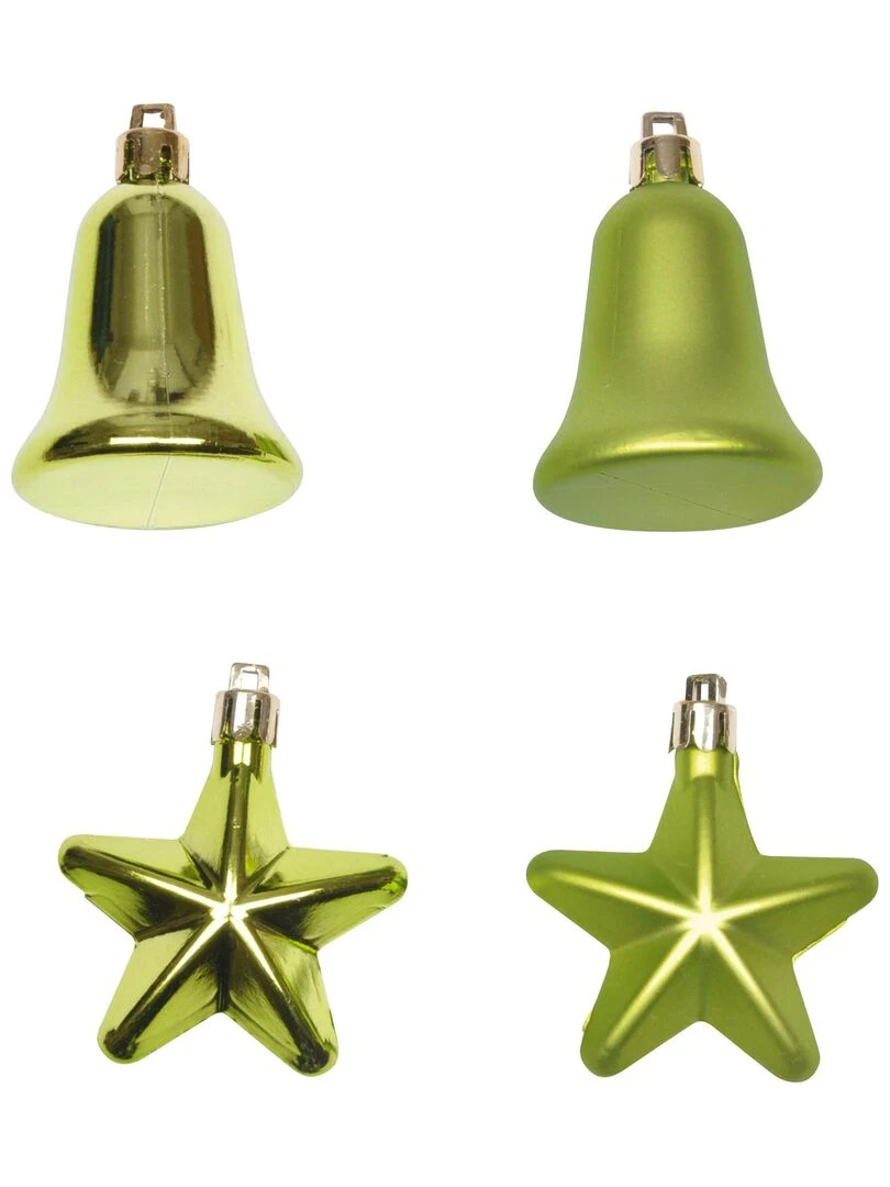 Set de 4 decorations de noel cloches et etoiles Bleu