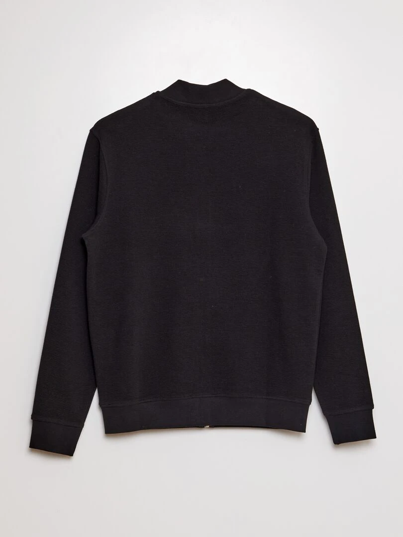 Sweat en maille avec ouverture zippée noir