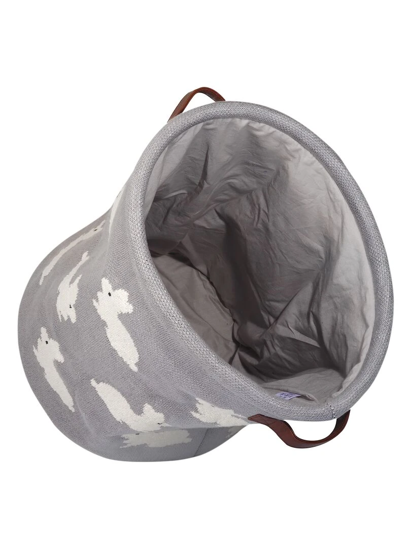 Panier de rangement en coton   Gris clair
