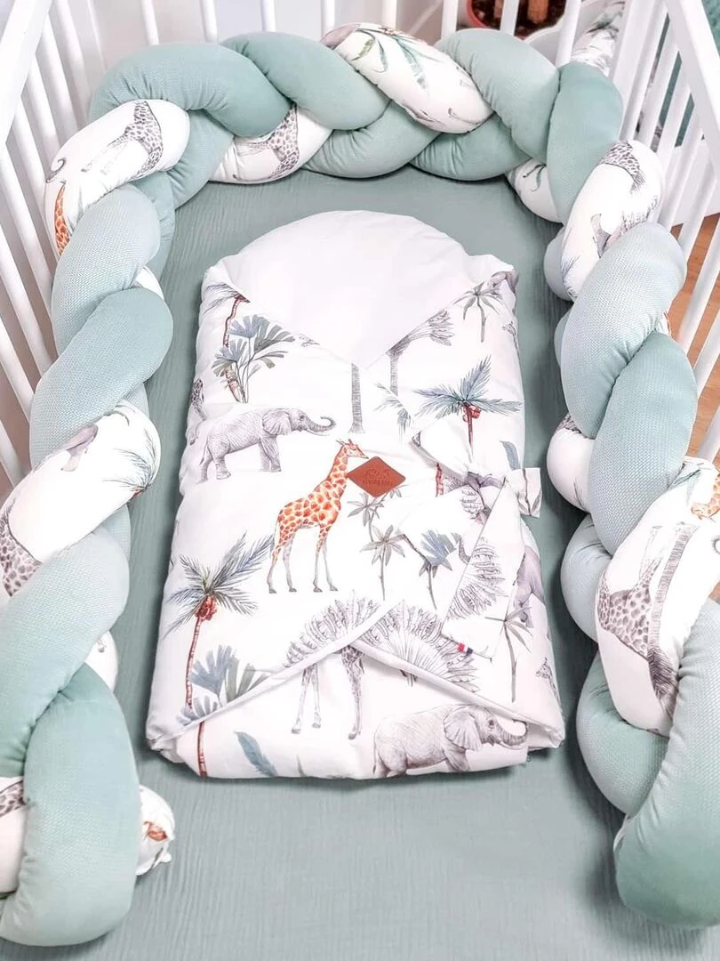 Drap housse uni en gaze de coton   Vert