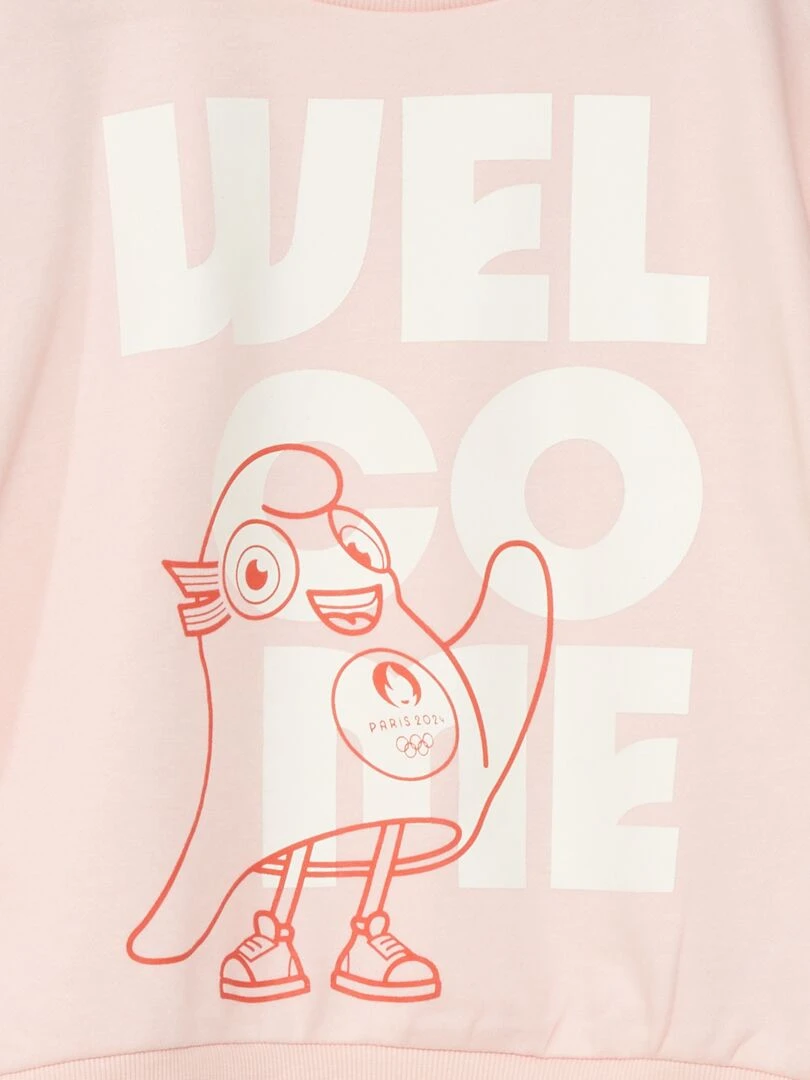 Sweat à col rond Paris 2024 Rose
