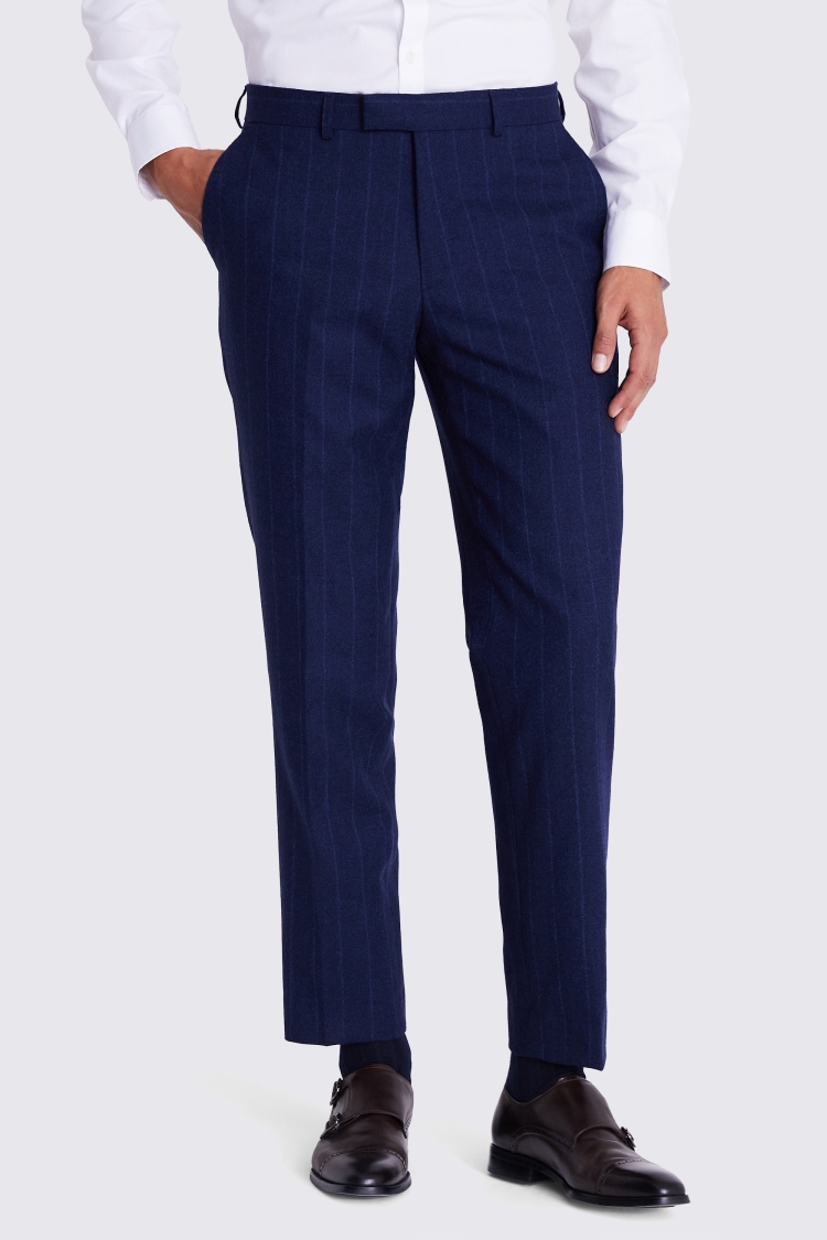 Regular Fit Blue Stripe Trousers Buy Online at Moss
