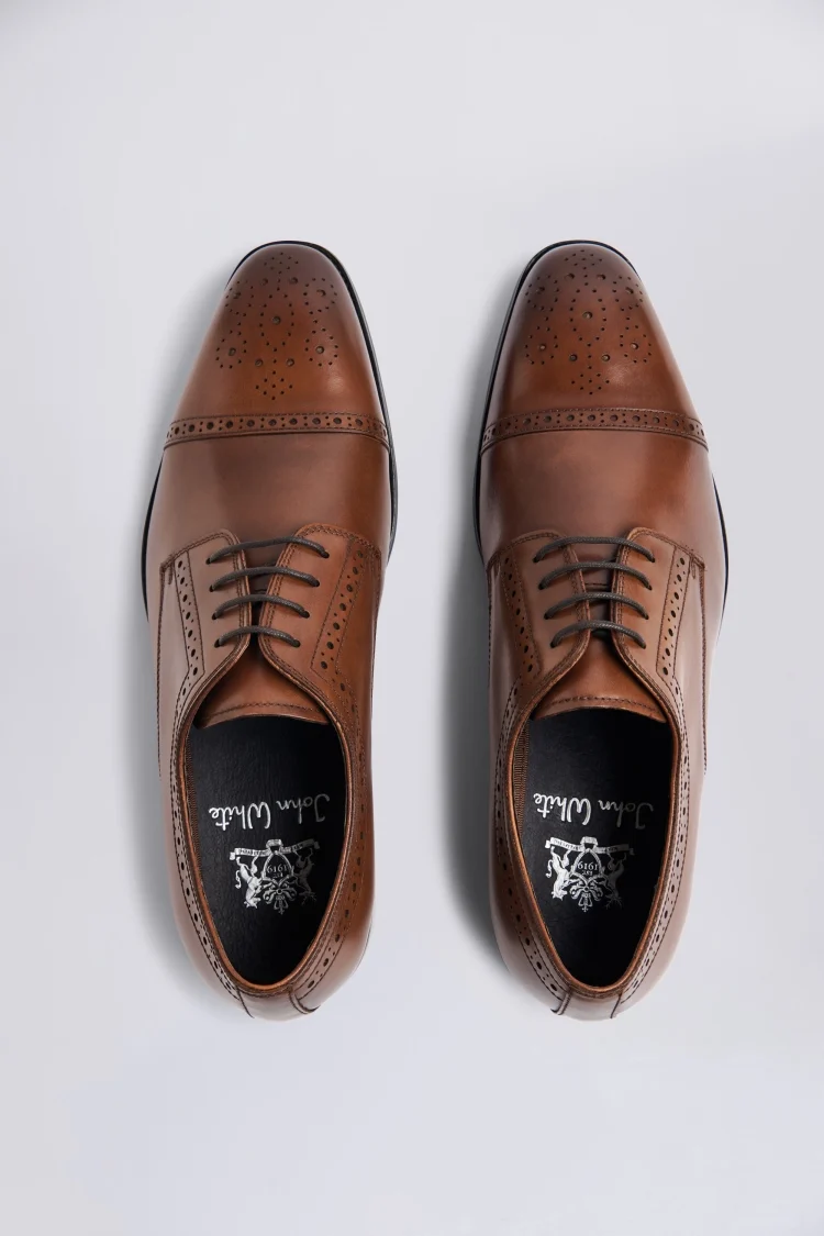 John White Lucan Tan Brogue Shoes Buy Online at Moss