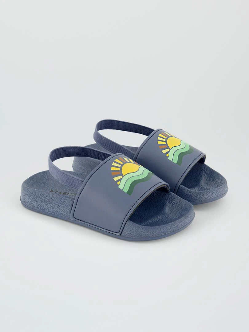 Mules de piscine élastiquées Bleu