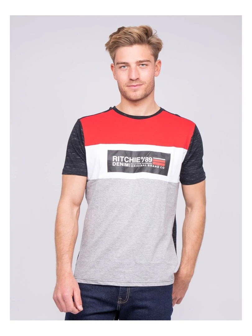 T shirt col rond NAJORO Bleu marine