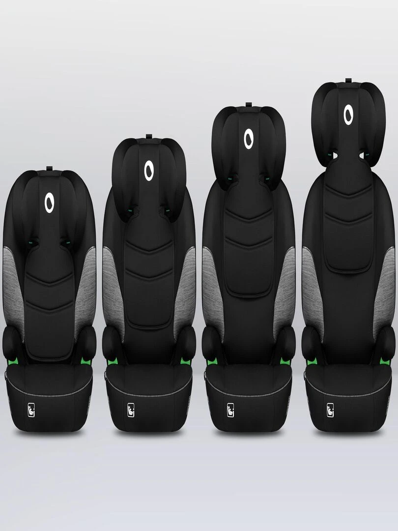 LIONELO Lars i Size Siège auto bébé évolutif Groupe 2 3 Noir Noir Gris