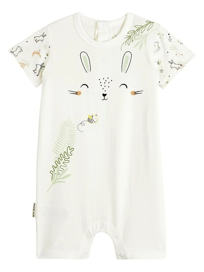 Combishort bébé mixte Be Happy Ecru