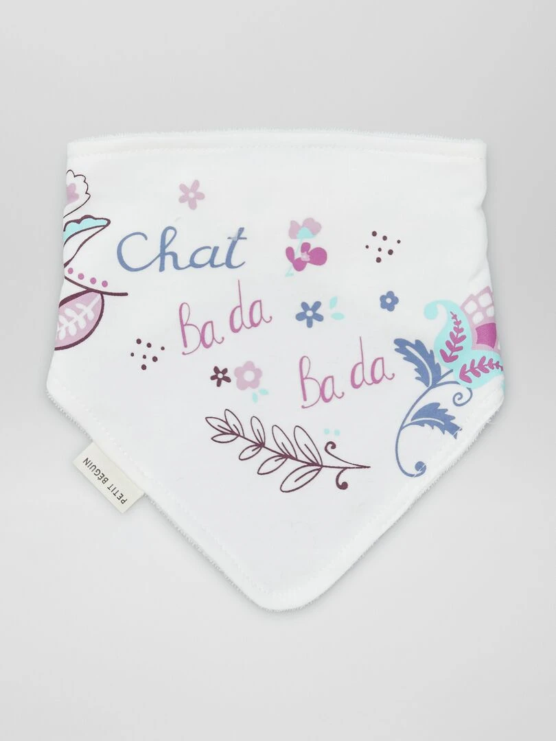 Lot de 3 bavoirs   Rose/blanc/violet