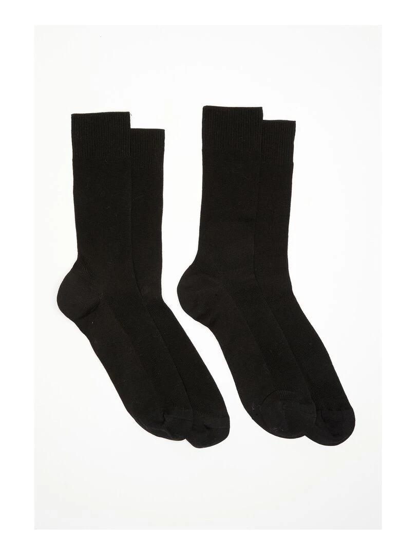 Chaussettes à base de fil d Écosse mélangé Damart Noir