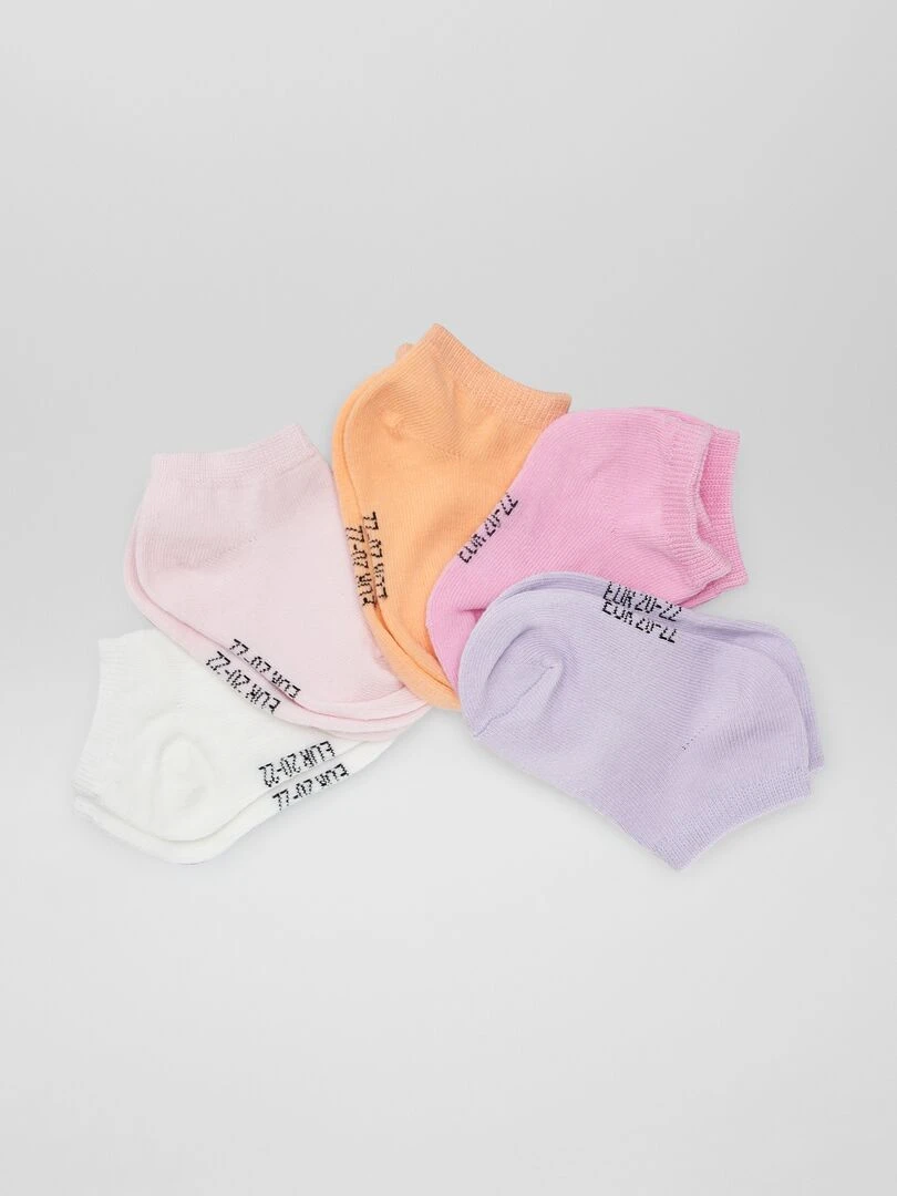 Lot de 5 paires de chaussettes unies ROSE